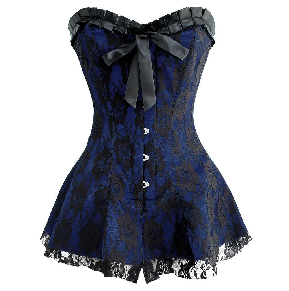 Maria Corset Dress- Blue Satin Corset ...